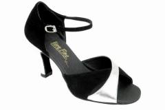 6029 Black Nubuck & Silver Leather
